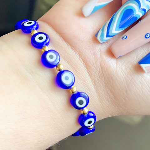 Pulsera ojo turco azul.