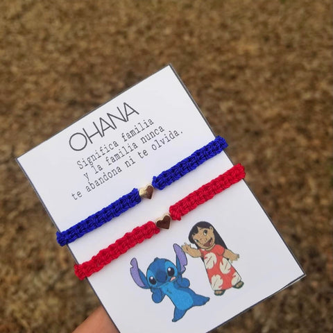 Dúo Pulseras ohana tejido.