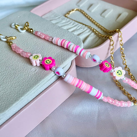 Strap rosa con cadena.